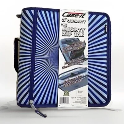 Case It "Mighty Zip Tab" Carpeta con Cremallera 3” Anillo Capacidad Azul Archivos de Organización Foto 1 de 4
