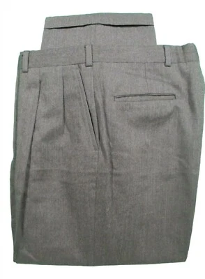 Pantalones de vestir de lana plisada oliva Burberry para hombre 35x26,5 Foto 1 de 3