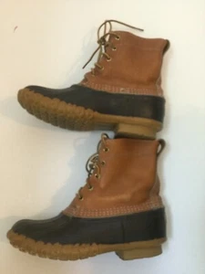 LL Bean Vtg Duck Boots Shoes Original Waterproof Size 7 Leather Made in USA - Picture 1 of 9