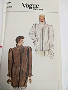 Jacket Boxy Oversized Loose Size 12 VOGUE 8497 Sewing Pattern UC VTG 80s Pockets - Picture 1 of 7