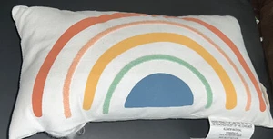 Rainbow Design Decorative Pillow 10" x 18" Colorful Textured Pastel - Picture 1 of 2