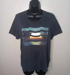 Sol Angeles Women’s Large T-shirt Sunset Tee Charcoal Gray Designer Made In USA - Picture 1 of 9