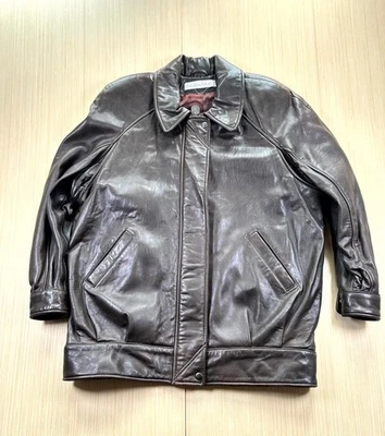 Andrew Marc Leather Jacket Mens Large Brown Lined Raglan Sleeve Outdoor Winter - Image 1 of 4