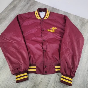 Vintage Minnesota Golden Gophers Satin Bomberjacke groß 80er Jahre NCAA Made In USA - Bild 1 von 12