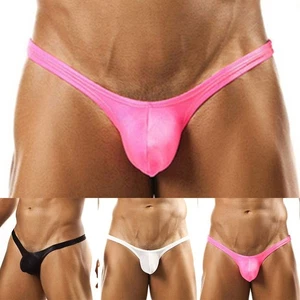 Men Low-Rise Elastic Bulge Pouch Bikini G-string Briefs T-back Thong Underwear - Picture 1 of 9