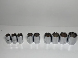 Craftsman 9pc 1/2 Drive Shallow 12pt SAE Sockets VV Series, USA - Picture 1 of 4