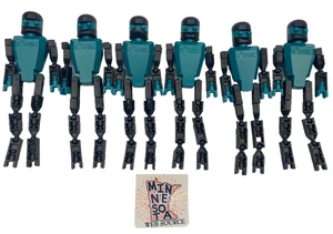 (6) K’NEX / Knex Action Figures – Teal Robot People Men Parts - Picture 1 of 7