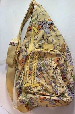 Vera Bradley Pre Owned Sunlit Garden Sling Crossbody Yellow Floral Print - Image 1 of 4
