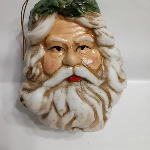 Ornament Weihnachtsmann Kopf Keramik Vintage - Bild 1 von 4