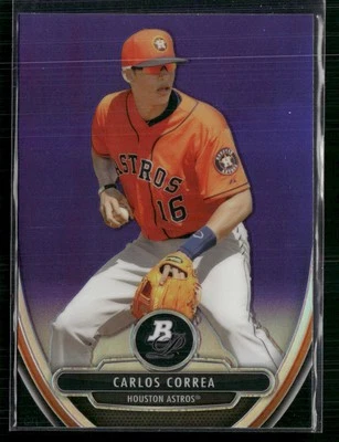 Bowman Platinum 2013 #BPCP23 Carlos Correa Chrome Prospects refractores púrpuras Foto 1 de 2