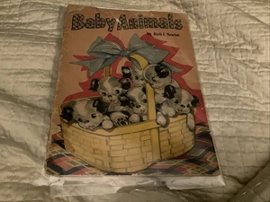 VTG Baby Animals Children Book by Ruth E Newton 1945 #1105 Large Soft Cover RARE - Bild 1 von 5