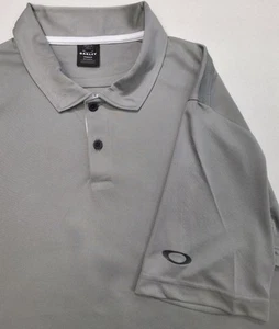 Oakley Hydrolix Polo Shirt Mens M Gray White Lightweight Golf Limited Use - Picture 1 of 8