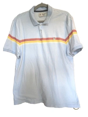 Penguin Golf Polo XL Athleisure Blue Stripes Performance Polo Tennis Pickleball - Image 1 of 4