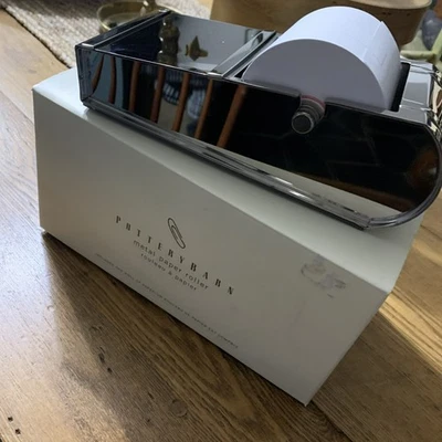 Rodillo de papel magnético cromado Pottery Barn de colección - Nota lista de comestibles - NUEVO Foto 1 de 4