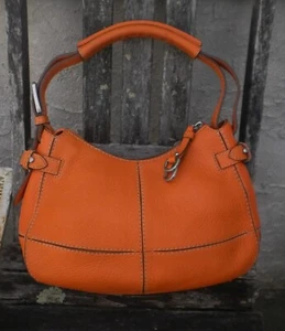 Cole Haan Orange Leather Hobo Bag Purse Shoulder Handbag - Picture 1 of 12