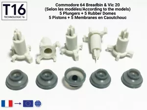 Commodore 64 Breadbin/ 5 Pistons Clavier +5 Membranes➜5 Plungers +5 Rubber Domes - Foto 1 di 1