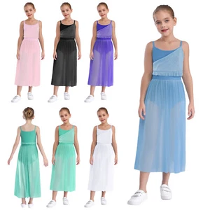 Kinder Mädchen Tanzkleid moderne Tanzkleidung Glitzer Performance Salsa Bühne - Bild 1 von 82