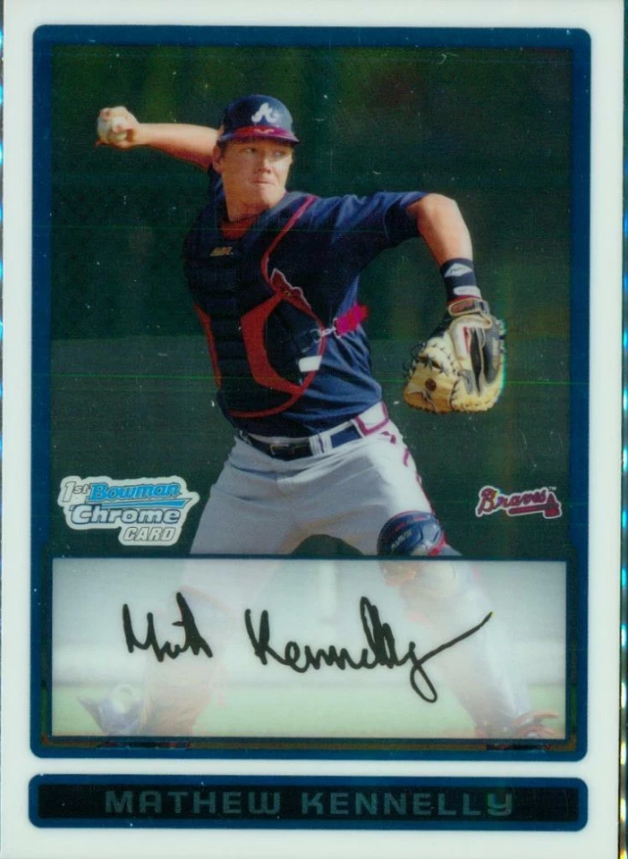2009 Baseball Card Bowman Chrome Prospects BCP148 MATHEW KENNELLY Atlanta Braves - Image 1 of 2