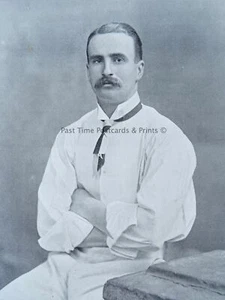 um 1895 antiker Druck O.J. RADCLIFFE - WILTSHIRE Famous Cricketers & Signature - Bild 1 von 3