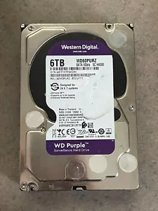 WD 6TB PURPLE WESTERN DIGITAL WD60PURZ INTERNAL DESKTOP HARD DRIVE T7-B2 - Picture 1 of 2