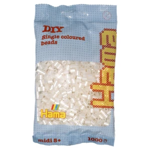 Hama Single Coloured Beads Pearl 1000 Beads Bag Creativity Activity Kids Age 5+ - Picture 1 of 2