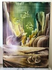 1975 Surrealist painting oil on canvas signed 50x70 cm