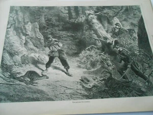 Gravur 1868 - Jagd Die Wilderer Bauern - Bild 1 von 1