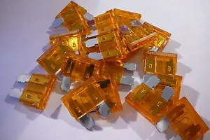 20 x 5 amp STANDARD CAR BLADE FUSES 5A ORANGE AUTO BLADE FUSES (20 PACK) - Picture 1 of 2