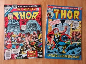 Lot of *2* Bronze Age MIGHTY THOR: Annual #5 (1976, VF-) + #206 (1972, VG/FN) - Picture 1 of 8