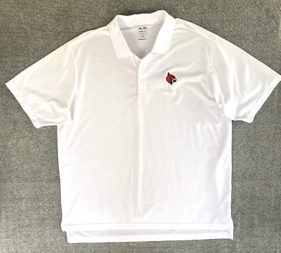 Adidas Men's Golf Arizona Cardinals Polo White Short Sleeve Climalite Size XL - Image 1 of 4