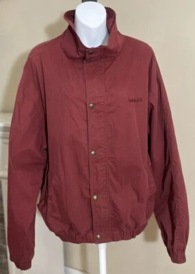 Timberland Mens Jacket Size Red Full Zip And Snap Buttons Size XL Burgundy - Image 1 of 4
