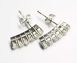 2.50 Natural White Raw Rough diamonds Earring, Raw Diamonds 925 Stud Earrings - Foto 1 di 12