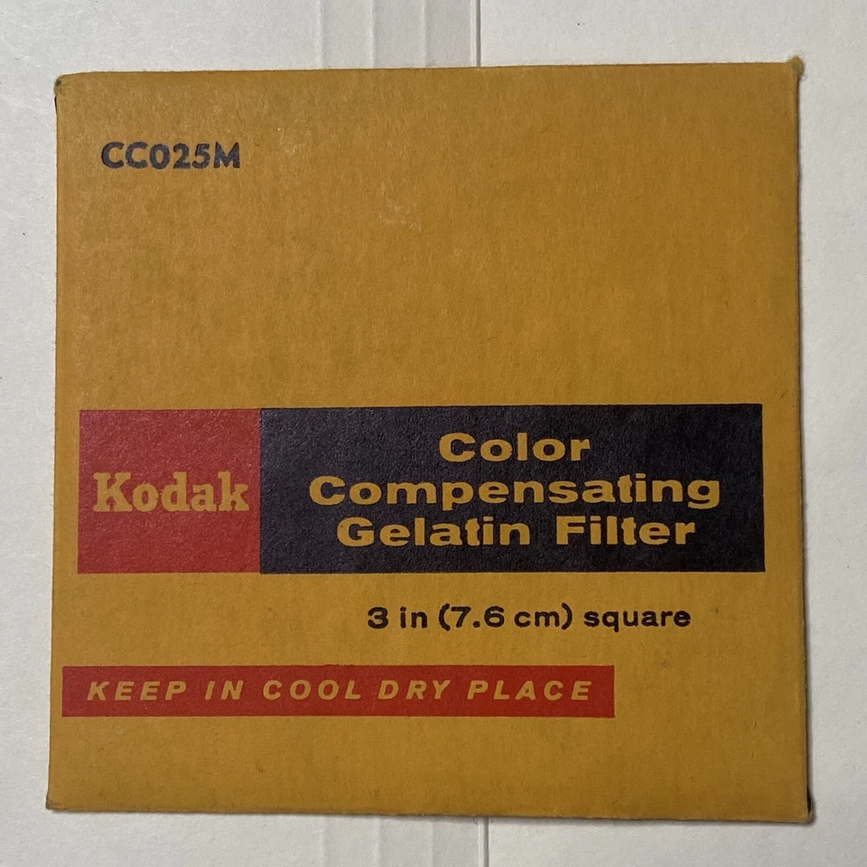 Kodak CC025M Color Compensating Gelatin Filter 3 In Square NEW Sealed - Image 1 of 2