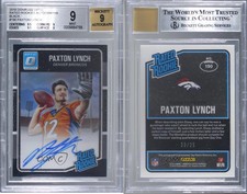 2016 Donruss Optic Rated Black Signatures /25 Paxton Lynch BGS 9 Rookie Auto RC