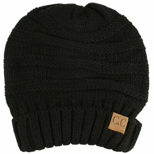 Gorra gruesa tejida CC Beanie unisex color liso (negro) - Imagen 1 de 1