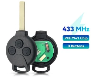 Fits Smart Fortwo 433MHz Complete Transponder Remote Key - Picture 1 of 6