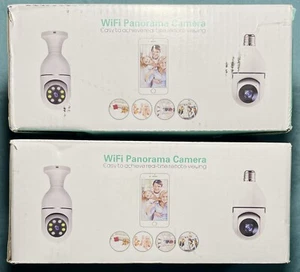 2pcs Smart Light Bulb Security Camera Outdoor 2.4G 5G 360 WiFi 1080P 2Way Audio - Picture 1 of 9