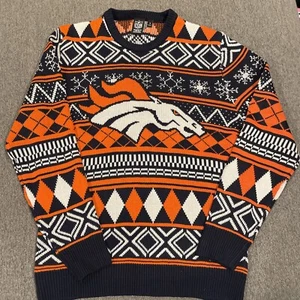 DENVER BRONCOS Ugly Christmas Sweater Size Small NFL Team Apparel (cotton/poly) - Picture 1 of 5
