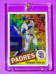 Fernando Tatis Jr. MINT SILVER MOJO REFRACTOR TOPPS CHROME '85 RETRO PADRES CARD - Picture 1 of 9