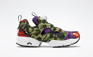 A BATHING APE REEBOK BAPE MULTI COLOR CAMO CRAZY INSTAPUMP FURY Q47370 US 7