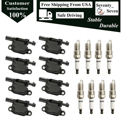 8Pcs Ignition Coil and Iridium Spark Plug For 2007-2016 Cadillac Escalade 6.2L - Image 1 of 4
