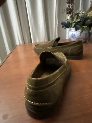 Mocasín de gamuza marrón claro hecho a mano para hombre talla 11 Foto 1 de 4