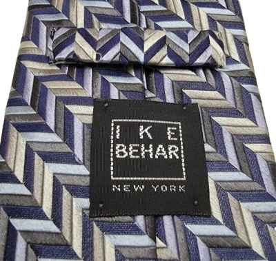 Corbata geométrica IKE BEHAR clásica para hombre 58" de largo x 3,5" de ancho 100 % seda  Foto 1 de 4