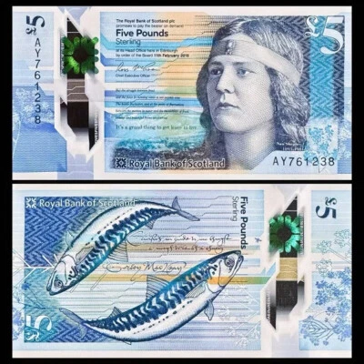 2016 Scotland 5 Pounds P-370 UNC New Banknote - Image 1 of 2