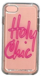Rebecca Minkoff Double Up Case for iPhone 6 7 8 Holy Chic Neon Print & Clear NEW - Picture 1 of 4