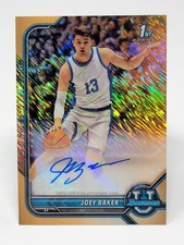 2021-22 Bowman University Chrome Prospect Gold Shimmer /25 Joey Baker Auto