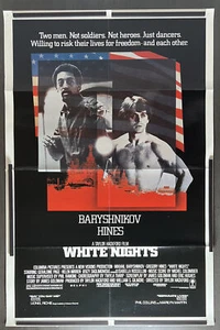 1985 WHITE NIGHTS Original Film Poster, 27X41, HACKFORD, BARYSHNIKOV, HINES - Picture 1 of 7