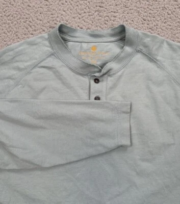 Camisa Henley The Territory Ahead para hombre talla mediana azul manga larga exterior Foto 1 de 4