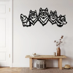 Arte de pared de metal Wolf Family, decoración de paredes, tapices, decoración del hogar arte de pared - Imagen 1 de 2