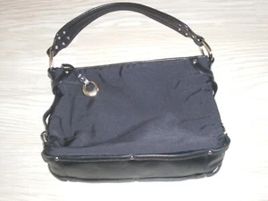 DONALD J. PLINER~BLACK~NYLON/LEATHER~LOGO KEY CHAIN~Shoulder Bag Purse 13"Lx11"H - Picture 1 of 12